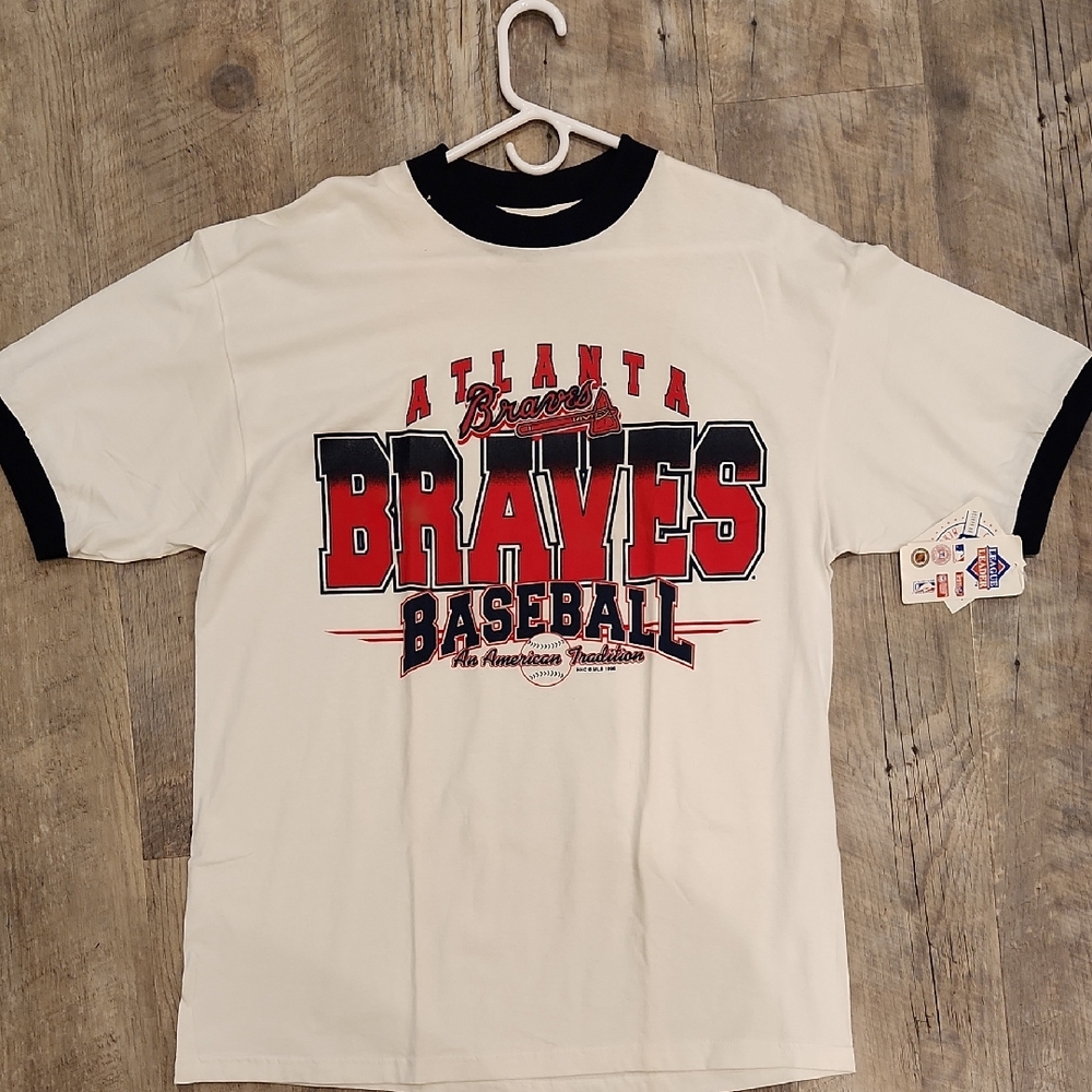 Atlanta Braves Kids Baseball T-Shirt - White & Black